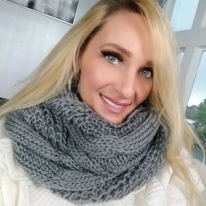 Gray Knit Infinity Scarf Gift